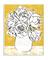 Stupell Industries Peony Sketch Bouquet Contrasted Distressed Yellow Wood Wall Plaque